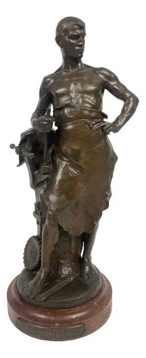 Hans Muller, Labor Omnia Vincit, 1920s, Bronze & Marble