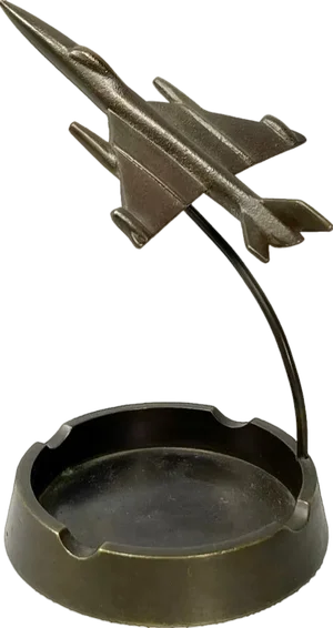 Mig 21 Desk Plane Model with Ashtray in Bronze, 1960s