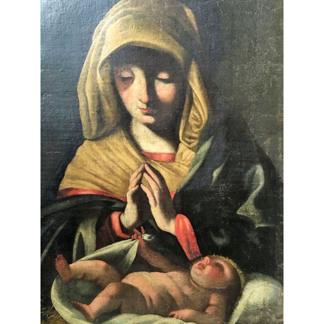 Late 19th Century Madonna and Child, Classical 19th Century Painting For Sale - Image 5 of 9