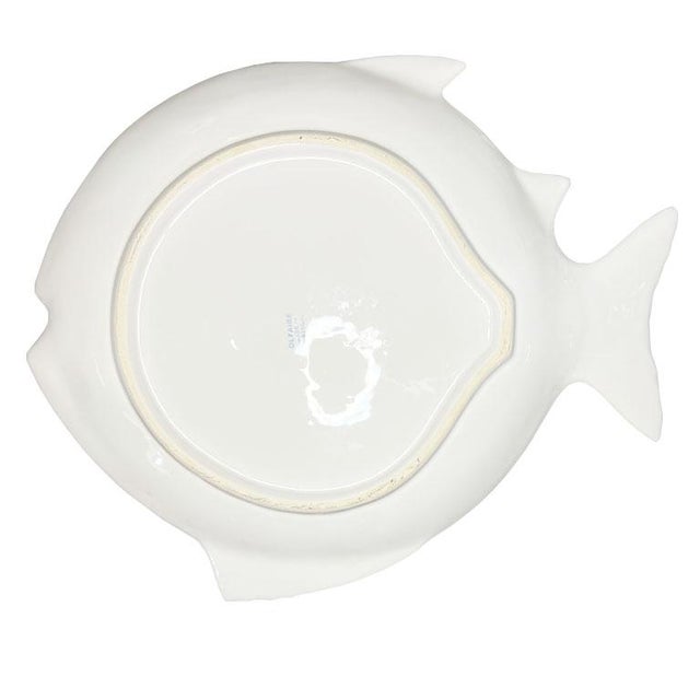 Mid 20th Century Large Mid 20th Century White Ceramic Fish Serving Platters - a Pair Olfaire Portugal For Sale - Image 5 of 6