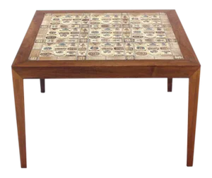Illums Bolighus Danish Modern Square Rosewood With Tiled Top Coffee Table
