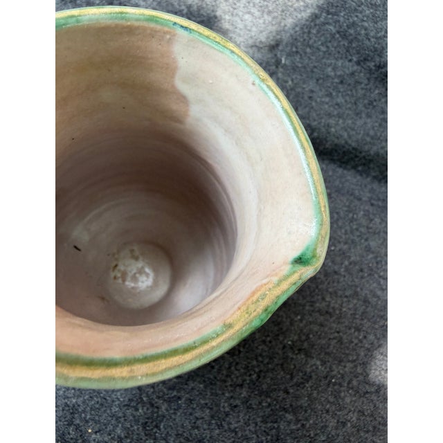 Ceramic Vintage Painted Italian Folk Art Stoneware Pitcher Jug For Sale - Image 7 of 15