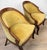 Vintage Neoclassical Gold Stripped Mahogany Barrel Club Chairs - A Pair For Sale - Image 6 of 11