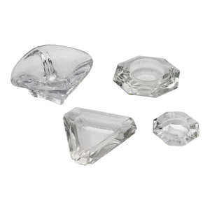 1960s Set of Four Vintage Crystal Ashtrays, Two Signed Val Saint-Lambert