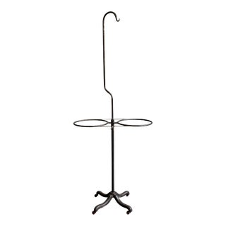 Early 20th Century Industrial Rolling Brushed Steel Transfusion Rack For Sale