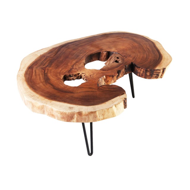 Contemporary Organic Modern Lake Living Edge Coffee Table For Sale - Image 3 of 5