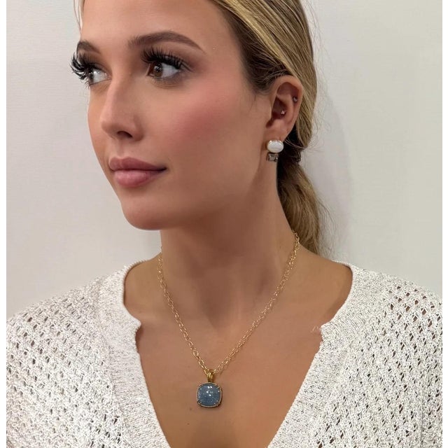 all natural Aquamarine enhancer has an opening bail so can be worn with any Dina Mackney chain. Or choose 2 pc necklace...