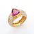 Modern 2.81 Carat Trillion Cut Ruby Diamond Cocktail Ring in 18k Yellow Gold Size 7 For Sale - Image 3 of 14