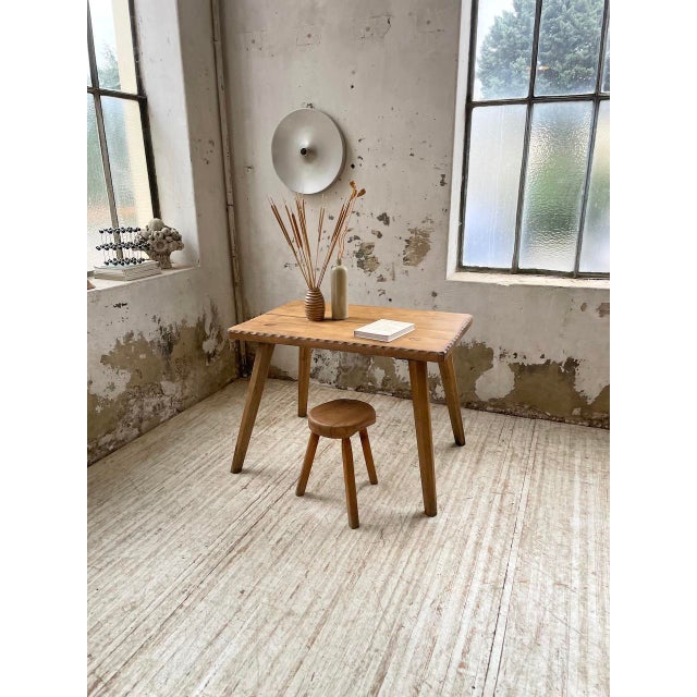 Brutalist Vintage Brutalist Oak Table, 1950s For Sale - Image 3 of 18