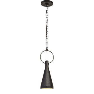 Suzanne Kasler for Visual Comfort Signature Limoges Small Pendant in Natural Rust with Aged Iron Shade For Sale