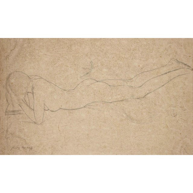 Fritz Uphoff, Nude Reader, 1930, Pencil Drawing For Sale - Image 6 of 6