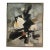 Vintage 1980s Abstract Expressionist Oil Painting — Black, White & Gold, Framed, 75x65cm For Sale