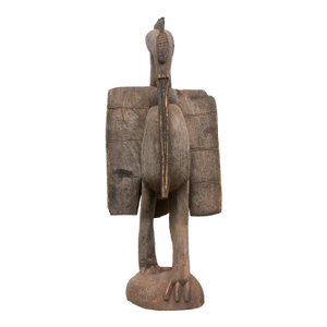 The Striding Ancestor 82" Large Senufo Hornbill in Oxidized Gray