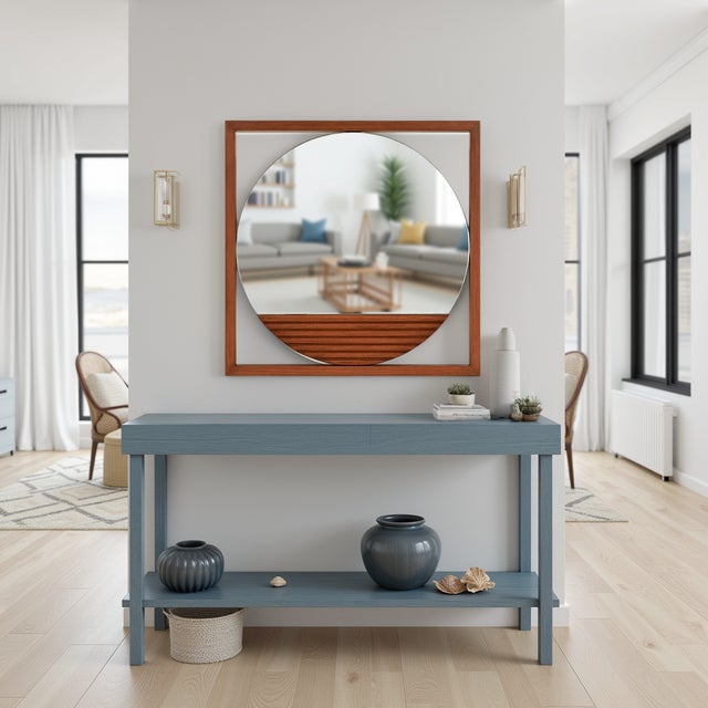 Dirken Wooden Framed Mirror For Sale - Image 9 of 9