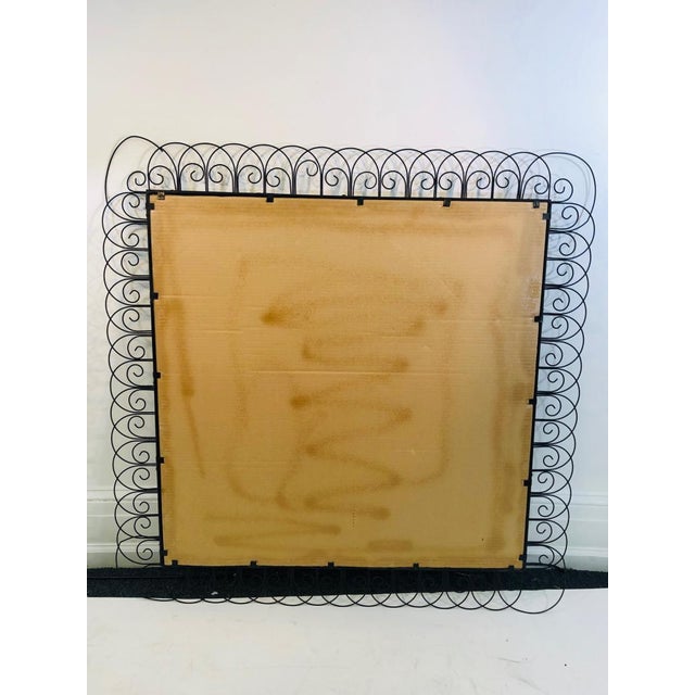 Black 1950s Mid-Century Iron Mirror For Sale - Image 8 of 8