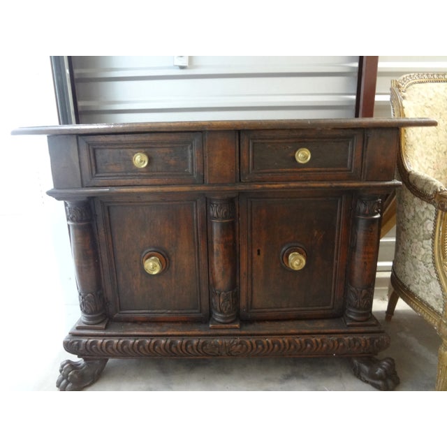 18th Century Tuscan Cabinet. This handsome antique Tuscan cabinet or buffet has two drawers above two cabinet doors below...
