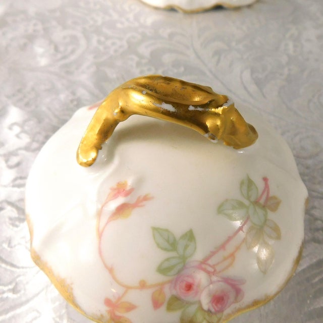 Ceramic Late 18th Century Limoges Pink Floral Chocolate Pot With Four Matching Cups # 27213 For Sale - Image 7 of 18