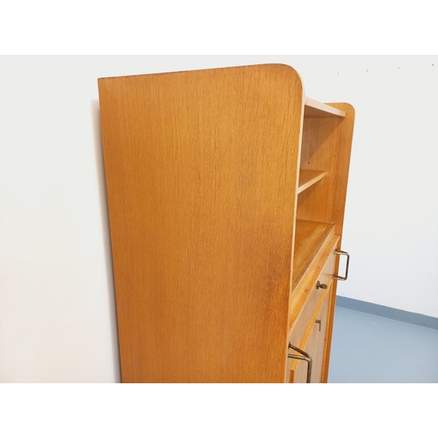 Vintage Oak Bookcase with Side Table, 1960s For Sale - Image 16 of 18