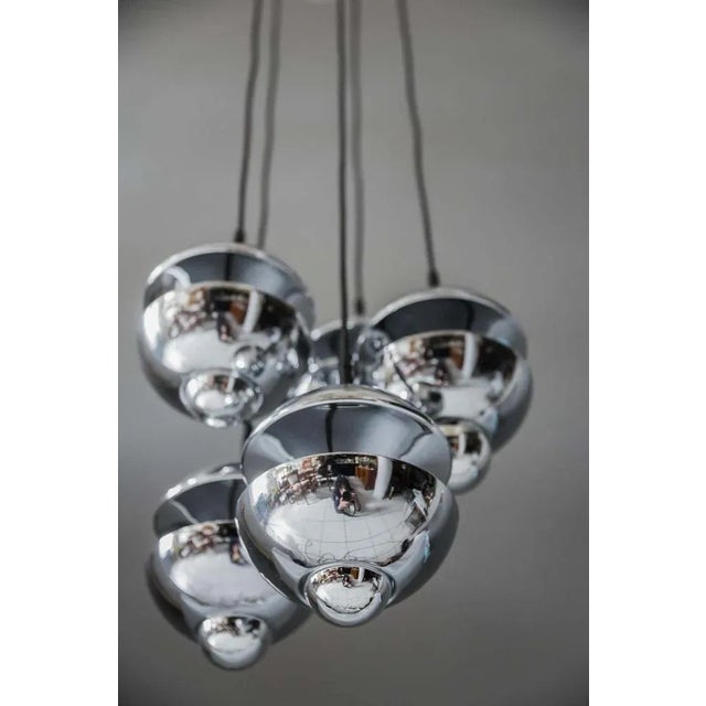 Silver Chromed Chandelier from Kaiser Leuchten, Germany, 1960s For Sale - Image 8 of 17