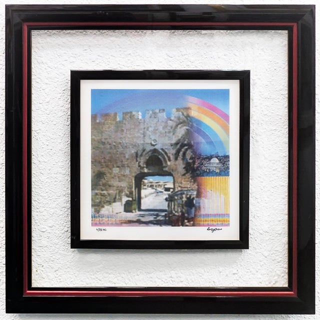 Agam Yaacov Yaacov Agam, Jerusalem Double Rainbow (Framed, Hand Signed Agamograph - 3d Lenticular), 2002 For Sale - Image 4 of 4