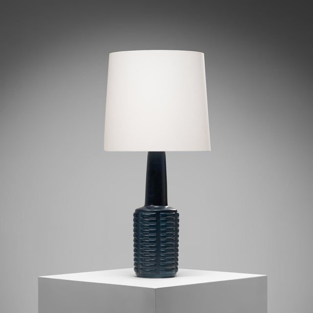 An impressive large stoneware table lamp designed by Einar Johansen for Søholm Stentøj in Denmark during the 1960s....
