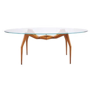 Ico Parisi Style Italian Walnut Spider Leg Dining Table For Sale