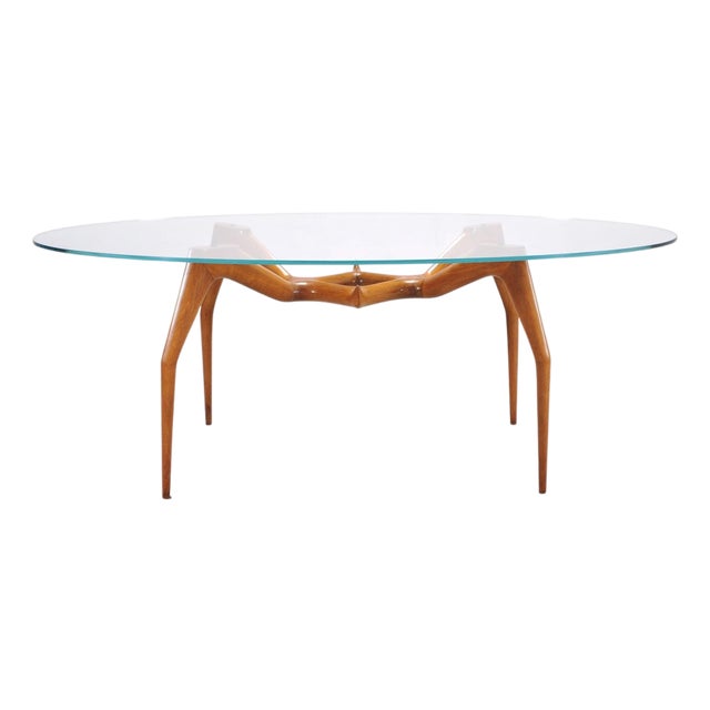 Ico Parisi Style Italian Walnut Spider Leg Dining Table For Sale