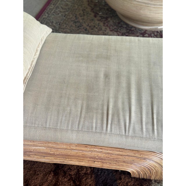 1970s Sculptural Reed Scroll Arm Chaise Lounge For Sale - Image 9 of 10