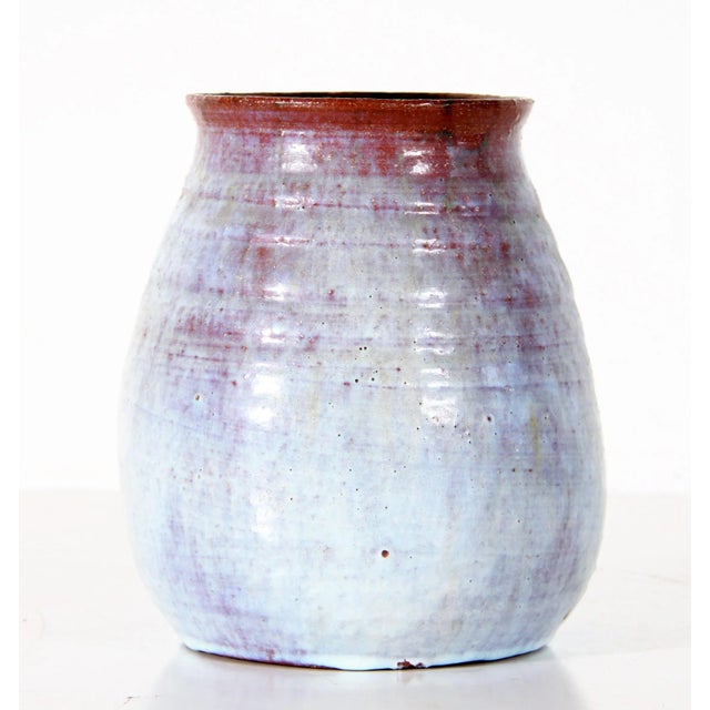 Vintage Mid Century Modern White Glazed Terra Cotta Studio Pottery Vase For Sale - Image 10 of 10