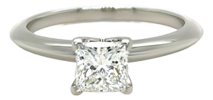 Tiffany & Co. Platinum Princess Cut Diamond Engagement Ring 0.82ct 4.5gSize 6.75