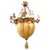 Palatial Light Fixture in Copper, Brass and Iron With Silk Dome Shade For Sale