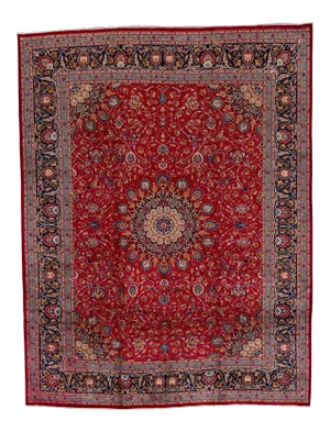 Mid 20th Century Mid-Century Persian Red Handmade Wool Rug