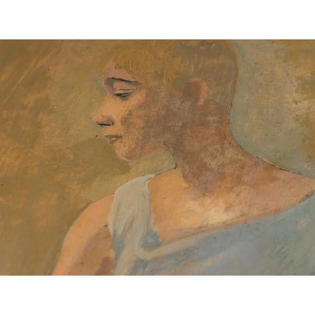 Chichio, Female Study, 1928, Oil on Wooden Plate, Framed For Sale - Image 7 of 11