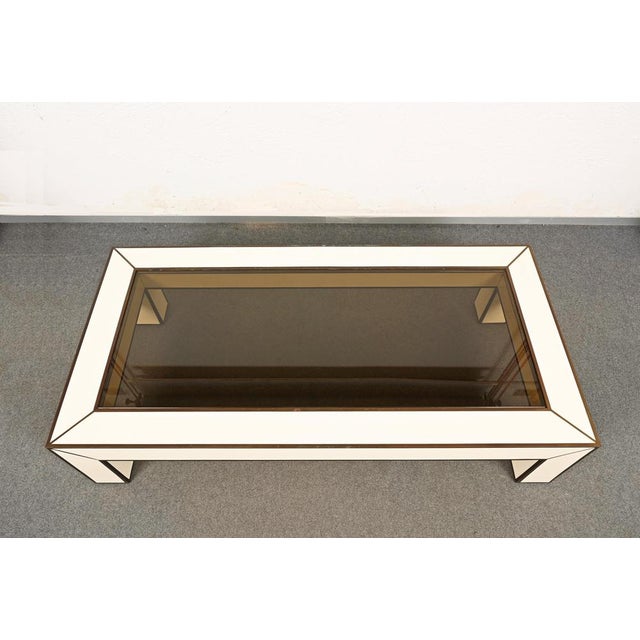 Mid-Century Italian Brass & White Formica Coffee Table, 1970s For Sale - Image 6 of 18