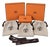 Set of 3 Hermès Paris Orange Presentation Boxes With Herringbone Dust Bags & Ribbon For Sale