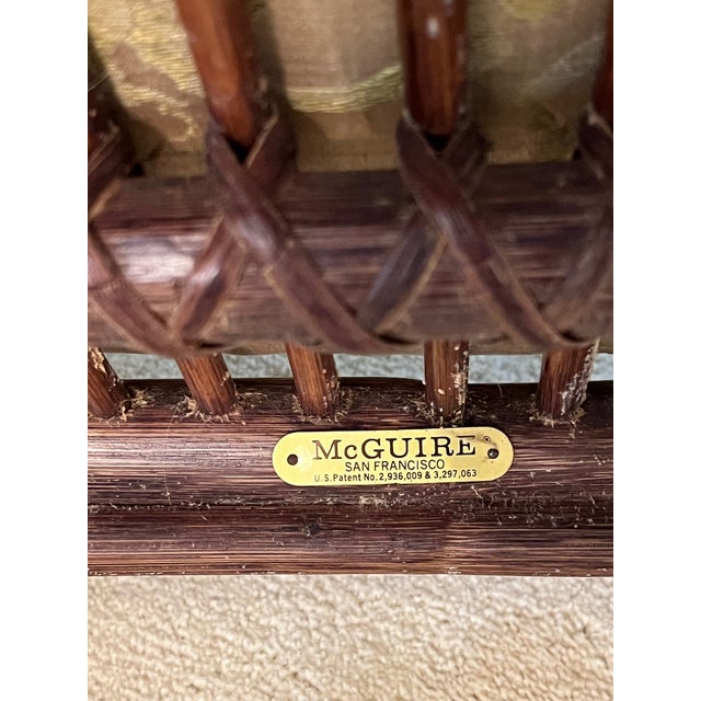 Mid-Century Modern McGuire Vintage Bamboo and Ratan Dining Room Set For Sale - Image 3 of 11