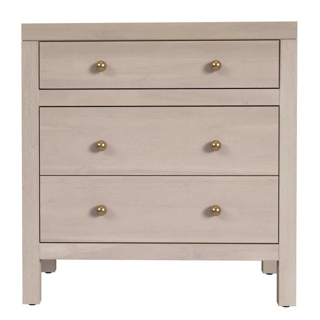 Spritely Home Accent Furniture Nora 25 in. W Rectangular Wood 3 Drawer Nightstand, Antique Taupe For Sale - Image 4 of 8