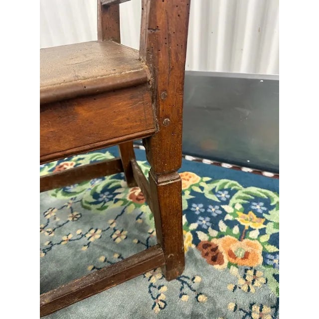Late 18th Century Late 18th Century Primitive Oak Side Chair For Sale - Image 5 of 7
