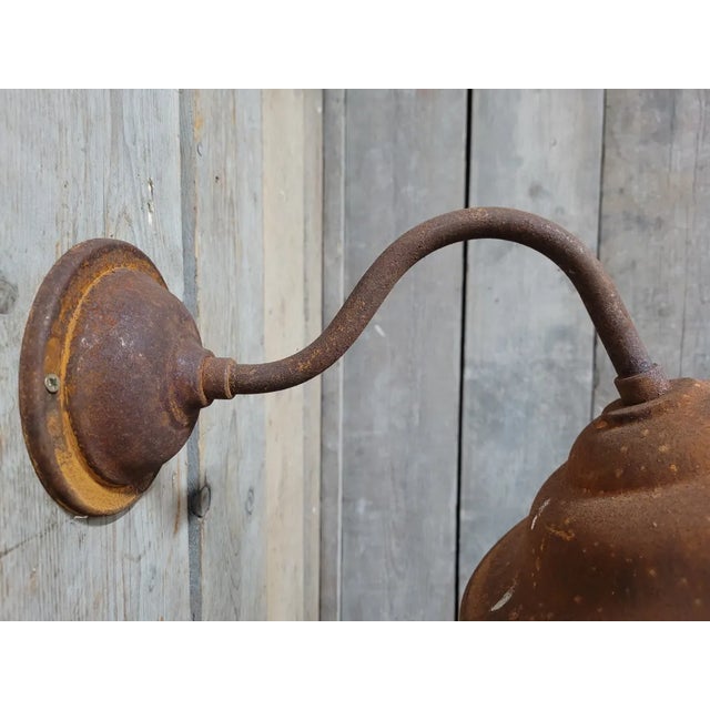 French Rusty Outdoor Barn Lamp Light For Sale - Image 9 of 12