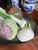Set of 6, Vintage Ceramic Vegetable and Metal Basket Set For Sale In Atlanta - Image 6 of 11