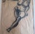 This is a vintage 1977 anatomy sketch on paper. It is an original charcoal drawing on paper. The piece is housed in a dark...