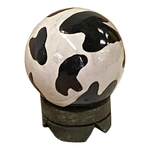 Black White Mix Color Abstract Pattern Porcelain Round Ball Display Art
