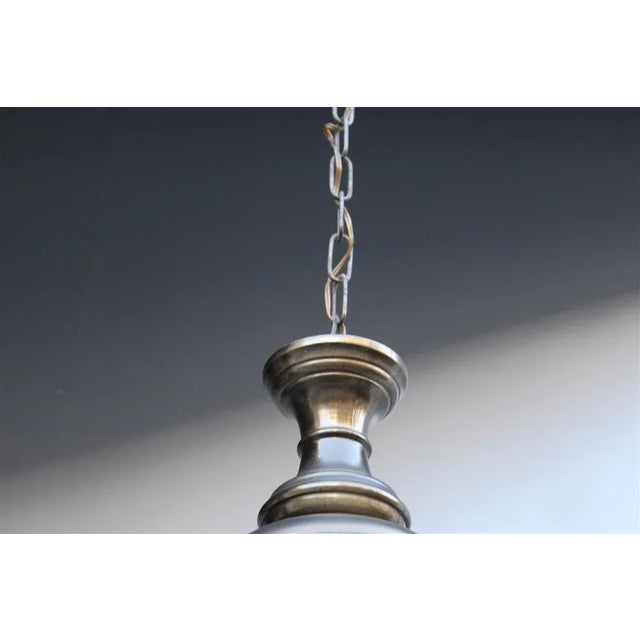 1950s Italian Round Lantern in Murano Glass and Burnished Brass, 1950s For Sale - Image 5 of 8