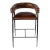 Dallas Leather & Iron cushioned 28.5" Bar Stool, Medium Brown For Sale