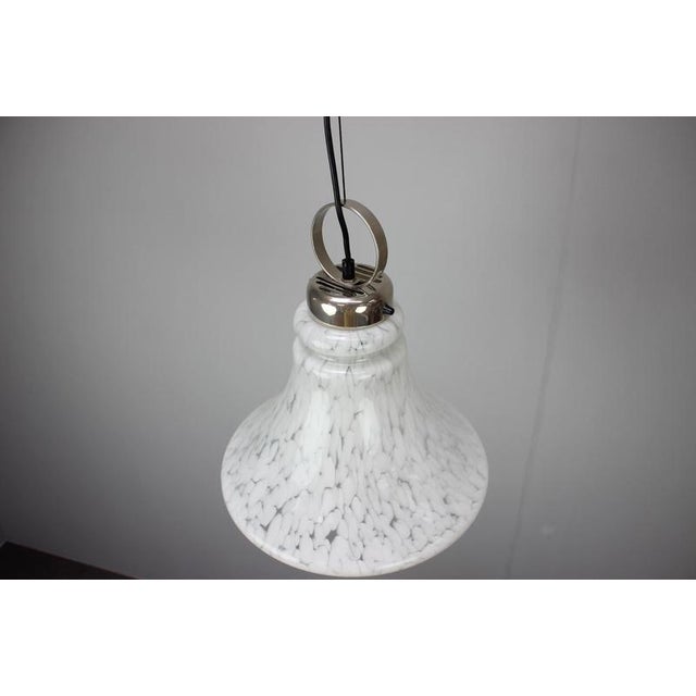 1970s Mid-Century Bell Glass Pendant Lamp, Former Czechoslovakia, 1970s For Sale - Image 5 of 11