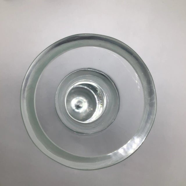 Hand Blown Bubble Bottom Ground Top Crystal Decanter With Stopper For Sale - Image 10 of 13