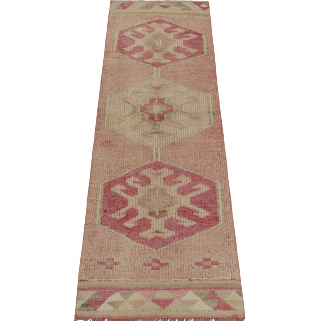 Tribal Vintage Tribal Runner in Pink With Medallion Patterns For Sale - Image 3 of 7