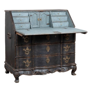 Late 18th Century Danish Black Oak Secretary Bureau For Sale