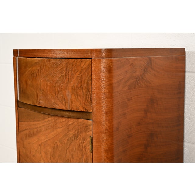 Donald Deskey Style Art Deco Burl Wood Nightstand, Circa 1930s For Sale - Image 11 of 18