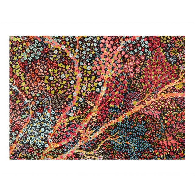 Persian Qum Design Viscose on a cotton foundation with a medallion This rug has a dense, soft pile, and excellent quality,...